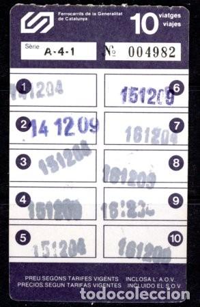 Coleccionismo Billetes de transporte: (F32/4) 10 BILLETES DE LOS FERROCARRILES DE LA GENERALITAT DE CATALUNYA // 5LG12