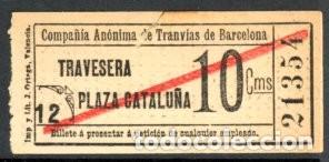 Coleccionismo Billetes de transporte: (F01/6) BILLETE DE COMPA&Ntilde;IA ANONIMA DE TRANVIAS DE BARCELONA / ALB2-7