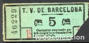 Coleccionismo Billetes de transporte: (F01/3) BILLETE DE T.V. DE BARCELONA / ALB2-4