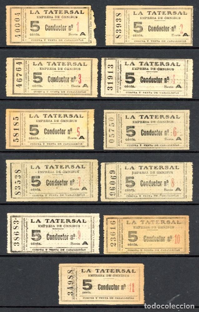 Sammeln von Fahrkarten: (F02/1) 11 BILLETES DE LA TATERSAL (POR N&ordm; CONDUCTOR / ALB2-8