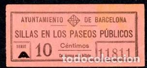 Sammeln von Fahrkarten: BILLETE DEL AYUNTAMIOENTO DE BCN / DERECHO DE PESADAS //S-42
