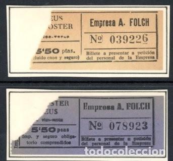 Sammeln von Fahrkarten: 2 BILLETES EMPRESA A. FOLCH / REUS // 6LG21