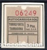 Sammeln von Fahrkarten: BILLETE EMPRESA GASOL / TORREFORTA, TARRAGONA, // 6LG22