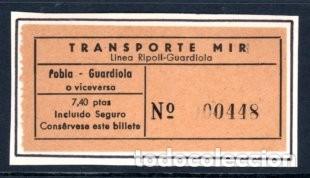 Sammeln von Fahrkarten: BILLETE EMPRESA TRANSPORTE MIR / POBLA - GUARDIOLA // 6LG37