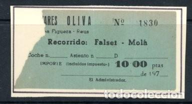 Sammeln von Fahrkarten: BILLETE DE AUTOCARES OLIVA / FALSET - MOLA // 6LG39