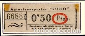 Sammeln von Fahrkarten: BILLETE DE AUTO-TRANSPORTES 'RUBIO' // 9LG6