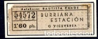 Sammeln von Fahrkarten: BILLETE DE AUTOBUSES BAUTISTA CANOS /BURRIANA // 9LG6