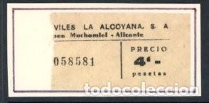 Sammeln von Fahrkarten: BILLETE DE AUTOMOVILES LA ALCOYANA,S.A. /ALCOY, ALICANTE // 9LG12