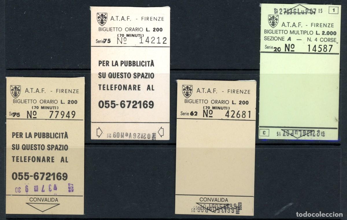 Colecionismos Bilhetes de Transporte: 4 BILLETES DE FLORENCIA / ITALIA / 11GL1