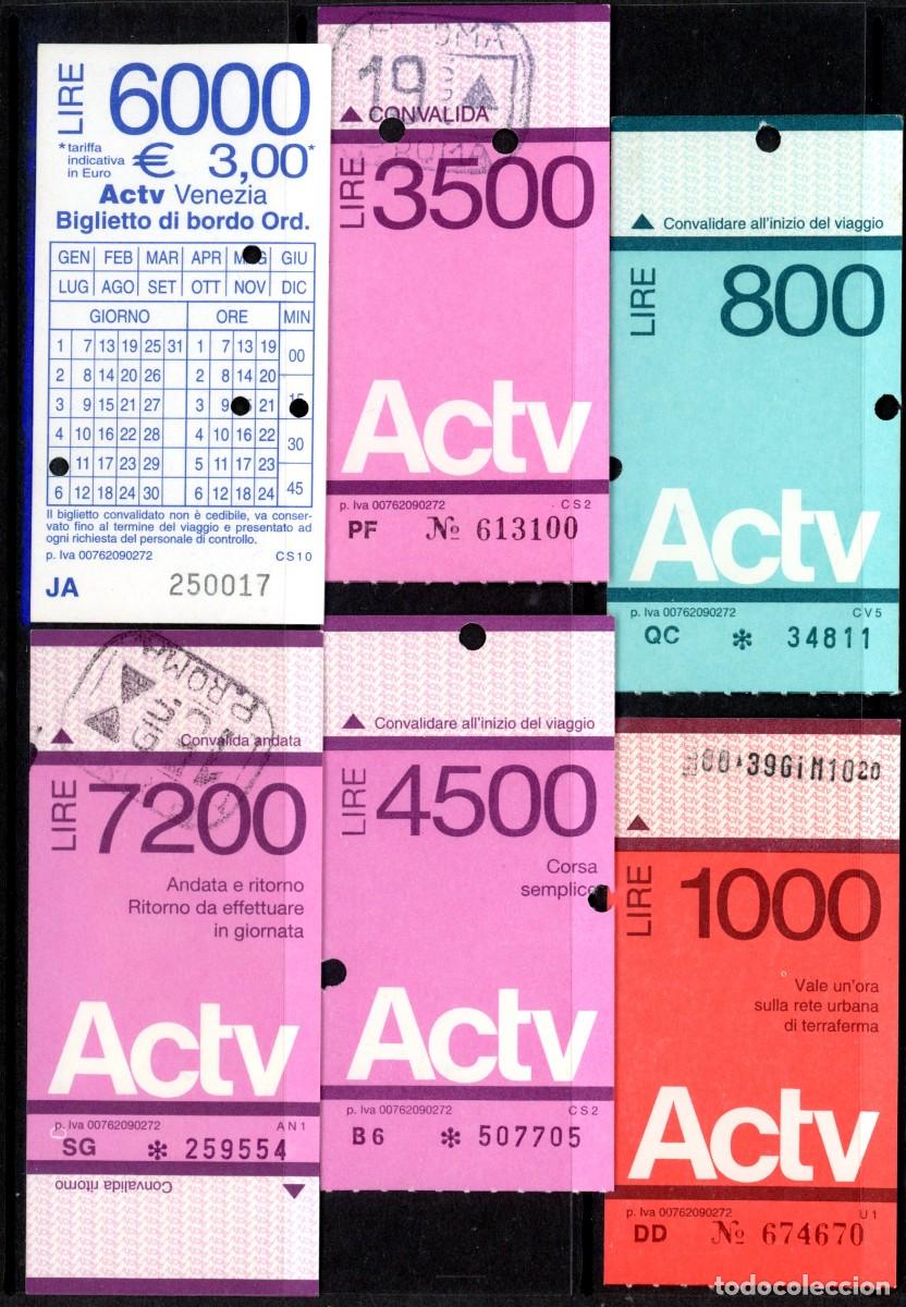 Colecionismos Bilhetes de Transporte: 6 BILLETES DE VENECIA / ITALIA / 11GL10