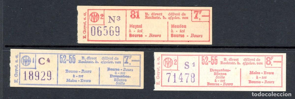 Colecionismos Bilhetes de Transporte: 3 BILLETES DE BRUSELAS / BELGICA / 11GL13