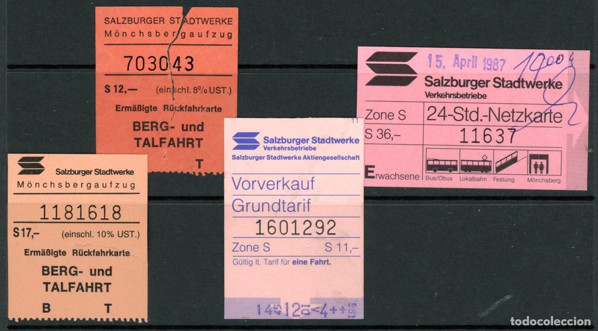 Colecionismos Bilhetes de Transporte: 4 BILLETES DE SALSBURGO / AUSTRIA / 11GL15