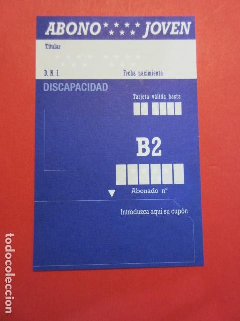 Colecionismos Bilhetes de Transporte: Ref: TAR_ABOMAD_01 - TARJETA ABONO MADRID METRO EMT - VER FOTO PARA IDENTIFICAR MODALIDAD