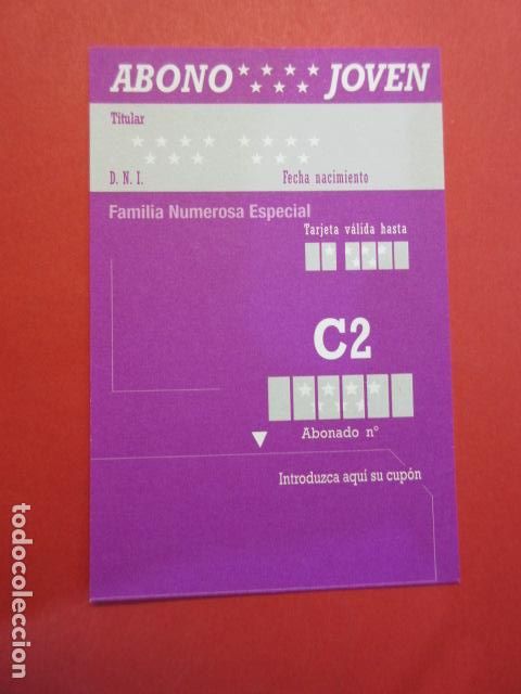 Colecionismos Bilhetes de Transporte: Ref: TAR_ABOMAD_01 - TARJETA ABONO MADRID METRO EMT - VER FOTO PARA IDENTIFICAR MODALIDAD