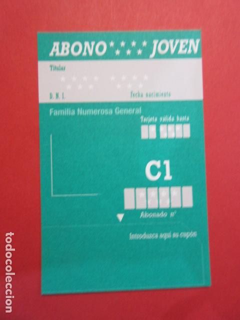 Coleccionismo Billetes de transporte: Ref: TAR_ABOMAD_01 - TARJETA ABONO MADRID METRO EMT - VER FOTO PARA IDENTIFICAR MODALIDAD