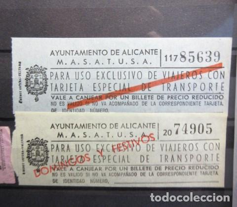 Collectables Transport Tickets: 2 BILLETE MASATUSA ALICANTE
