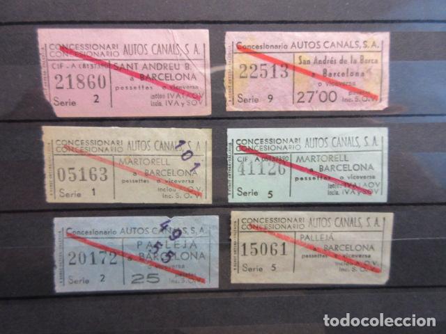 Collectables Transport Tickets: 6 BILLETE AUTOS CANALS BARCELONA