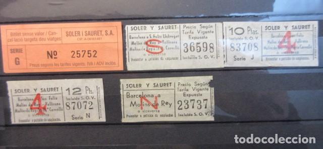 Collectables Transport Tickets: 5 BILLETE SOLER Y SAURET BARCELONA - DIFERENTES