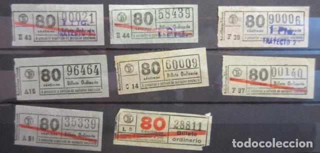 Collectables Transport Tickets: Ref: COL_BILLE_BCN_01 - COLECCION BILLETAJE BARCELONA TODOS DIFERENTES -8 BILLETE 80 CENTIMOS