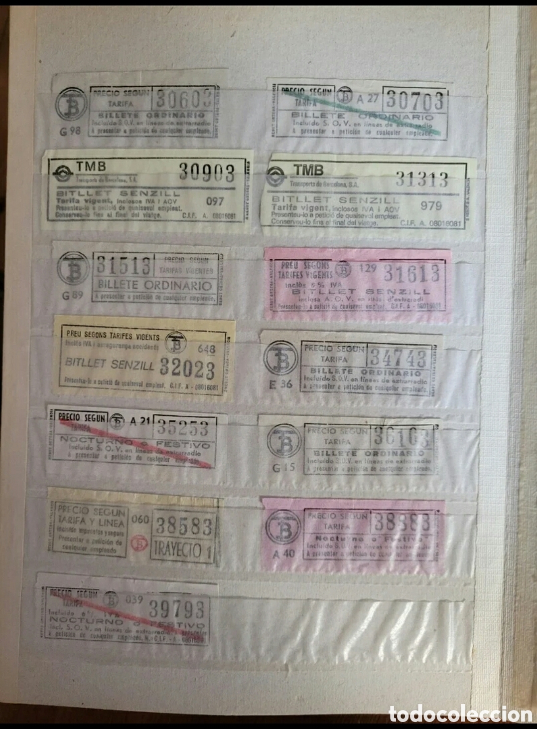 Collectables Transport Tickets: 120 Billetes capicuas autob&uacute;s y metro Barcelona
