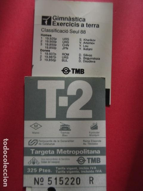 Colecionismos Bilhetes de Transporte: TARJETA RESISTIVA Ref: COL_RESISTIVA - COL_RES_T2 - 1989/90 - GRIS - 325 PESETAS - SERIE R GIMNASTIC