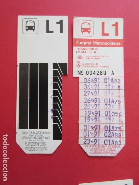 Collectionnisme Billets de transport: TARJETA RESISTIVA Ref: COL_RESISTIVA - COL_RES_AR - L1 - TRANSPORTES LYDIA HOSPITALET
