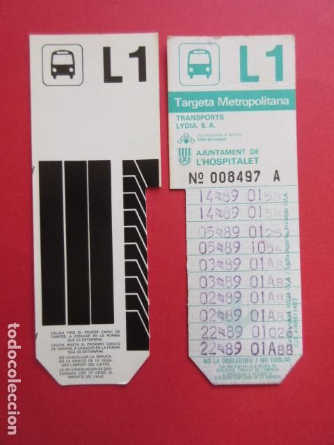 Collectables Transport Tickets: TARJETA RESISTIVA Ref: COL_RESISTIVA - COL_RES_AR - L1 - TRANSPORTES LYDIA HOSPITALET