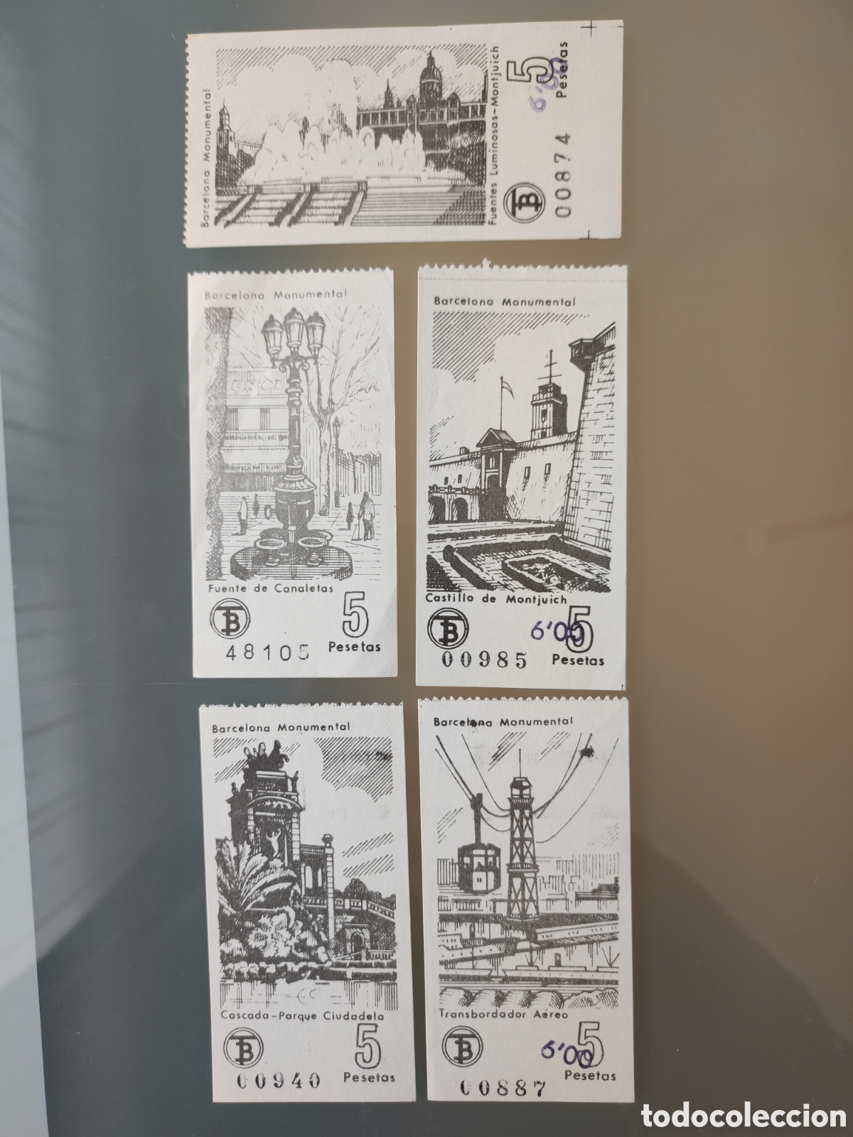 Colecionismos Bilhetes de Transporte: 5 tarjetas de transportes