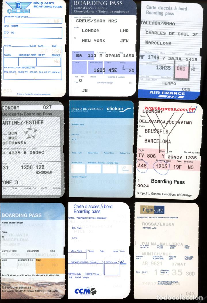 Coleccionismo Billetes de transporte: 9 TARJETAS DE EMBARQUE (BOARDING PASS) DIFERENTES / C4-A5 - 7