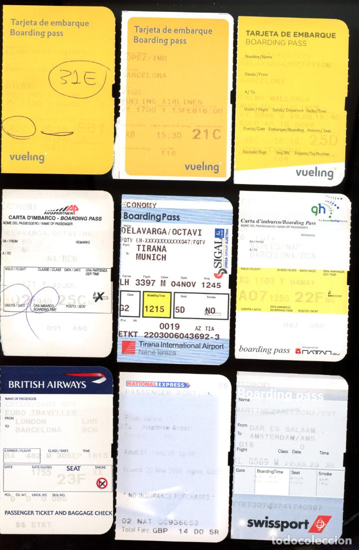 Coleccionismo Billetes de transporte: 9 TARJETAS DE EMBARQUE (BOARDING PASS) DIFERENTES / C4-A5 - 5