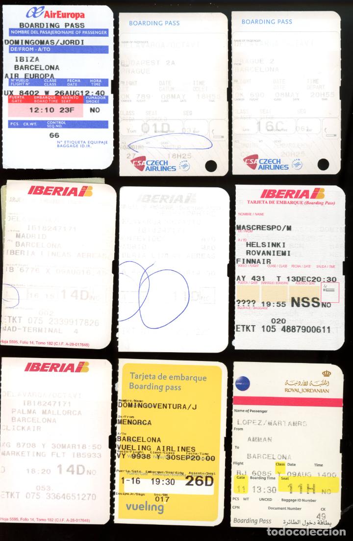 Coleccionismo Billetes de transporte: 9 TARJETAS DE EMBARQUE (BOARDING PASS) DIFERENTES / C4-A5 - 4