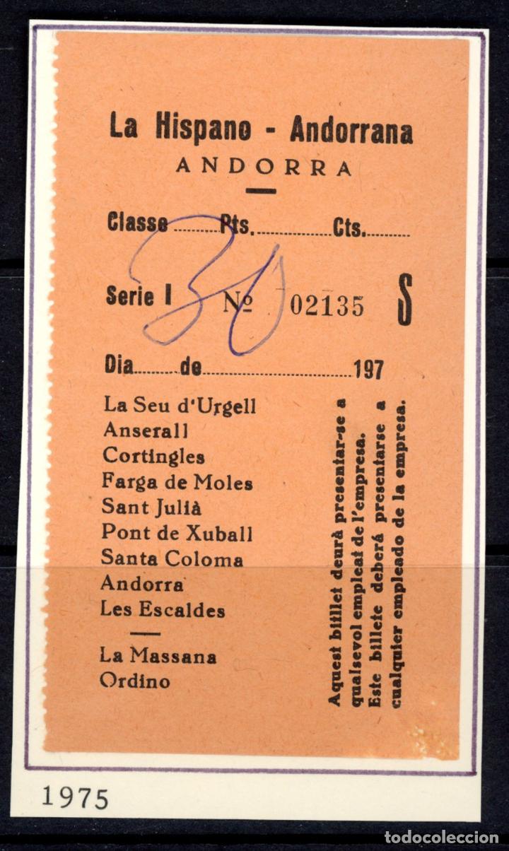 Coleccionismo Billetes de transporte: BILLETE DE LA HISPANO ANDORRANA / 1975 / 13LG10