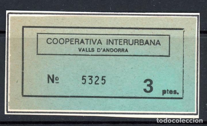 Coleccionismo Billetes de transporte: BILLETE DE LA COOPERATIVA INTERURBANA DE ANDORRA / 13LG8