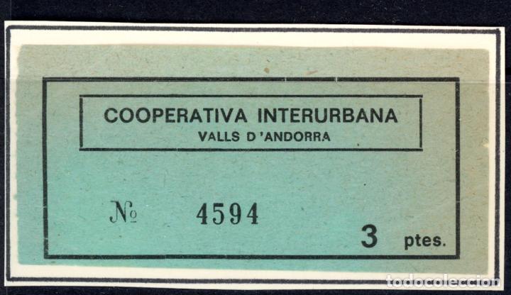 Coleccionismo Billetes de transporte: BILLETE DE LA COOPERATIVA INTERURBANA DE ANDORRA / 13LG8