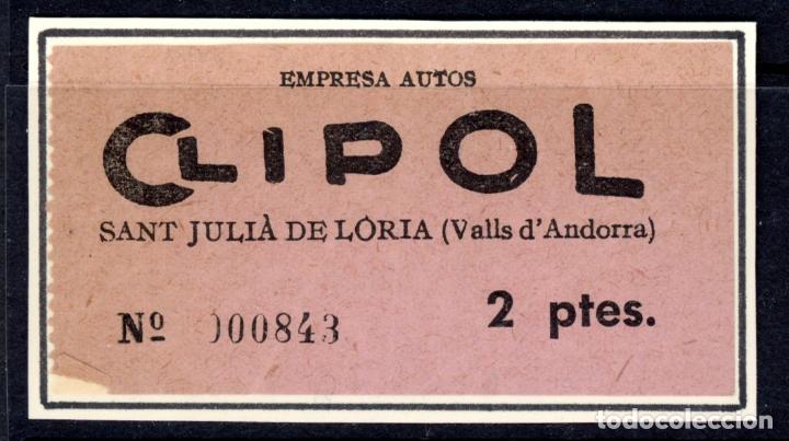 Coleccionismo Billetes de transporte: BILLETE DE EMPRESA AUTOS CLIPOL - ANDORRA / 13LG9