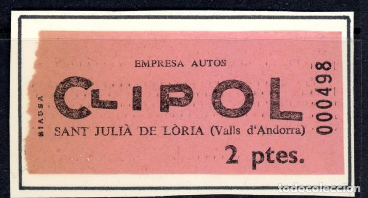 Coleccionismo Billetes de transporte: BILLETE DE EMPRESA AUTOS CLIPOL - ANDORRA / 13LG9