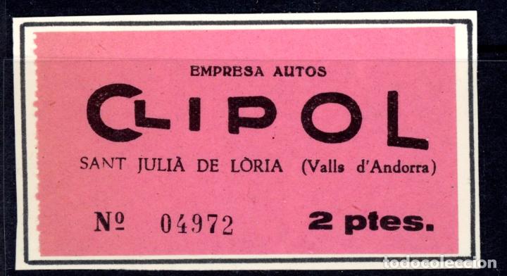 Coleccionismo Billetes de transporte: BILLETE DE EMPRESA AUTOS CLIPOL - ANDORRA / 13LG9