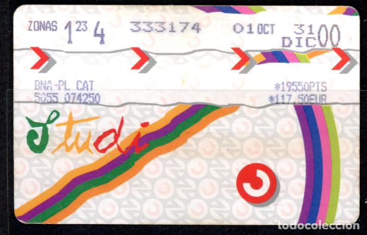 Coleccionismo Billetes de transporte: TARJETA CERCANIAS / STUDI / 2000 / S 43