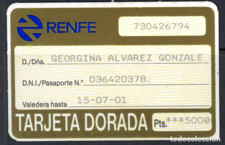 Coleccionismo Billetes de transporte: TARJETA DORADA RENFE / 2001 / S 43