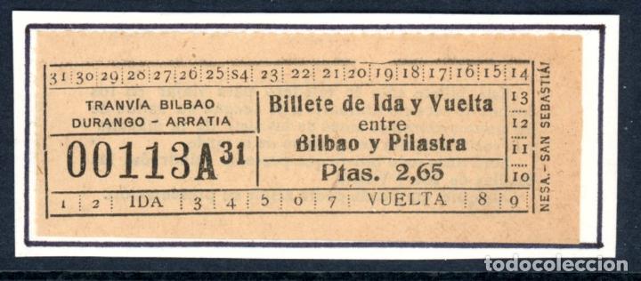 Sammeln von Fahrkarten: BILLETE DE TRANVIA de BILBAO, DURANGO, ARRATIA // PILASTRA // 10LG8