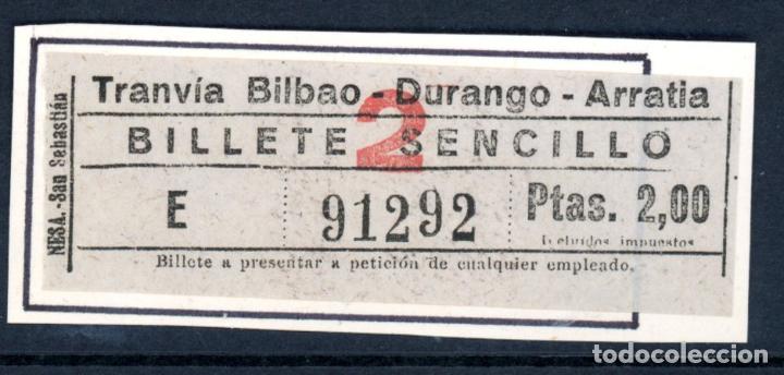 Sammeln von Fahrkarten: BILLETE DE TRANVIA de BILBAO, DURANGO, ARRATIA // 10LG8