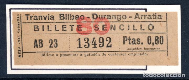 Sammeln von Fahrkarten: BILLETE DE TRANVIA de BILBAO, DURANGO, ARRATIA // 10LG8