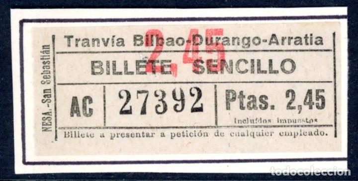 Sammeln von Fahrkarten: BILLETE DE TRANVIA de BILBAO, DURANGO, ARRATIA // 10LG8