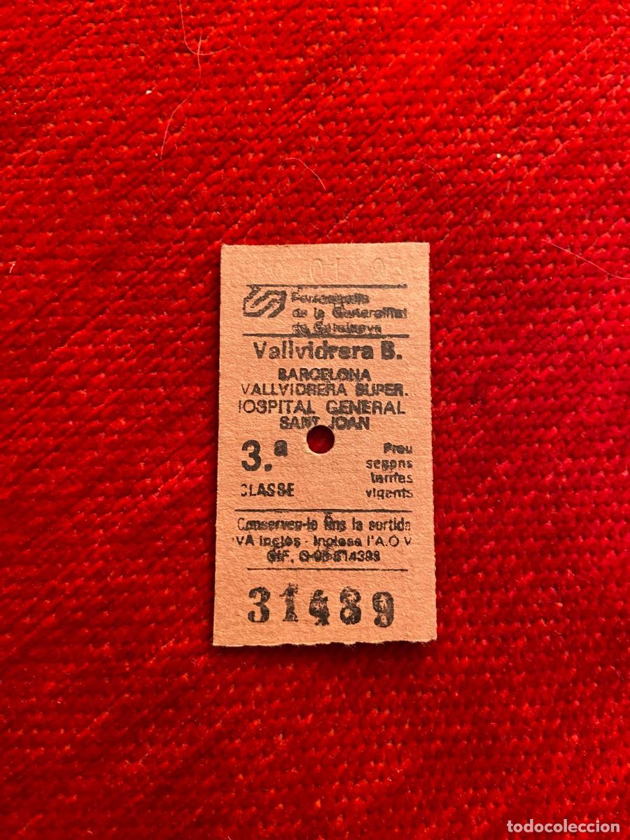 Sammeln von Fahrkarten: R24508 ENTRADA TICKET BILLETE TREN FERROCARRIL BARCELONA VALLVIDRERA SUPER HOSPITAL SANT JOAN