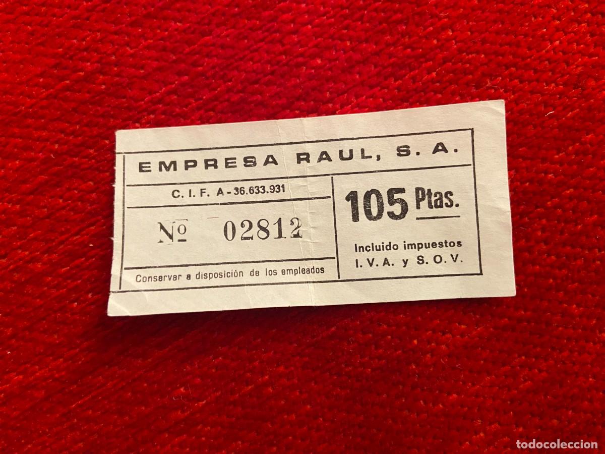 Sammeln von Fahrkarten: R24513 ENTRADA TICKET BILLETE TREN TRANVIA FERROCARRIL BUS AUTOBUS EMPRESA RAUL SA