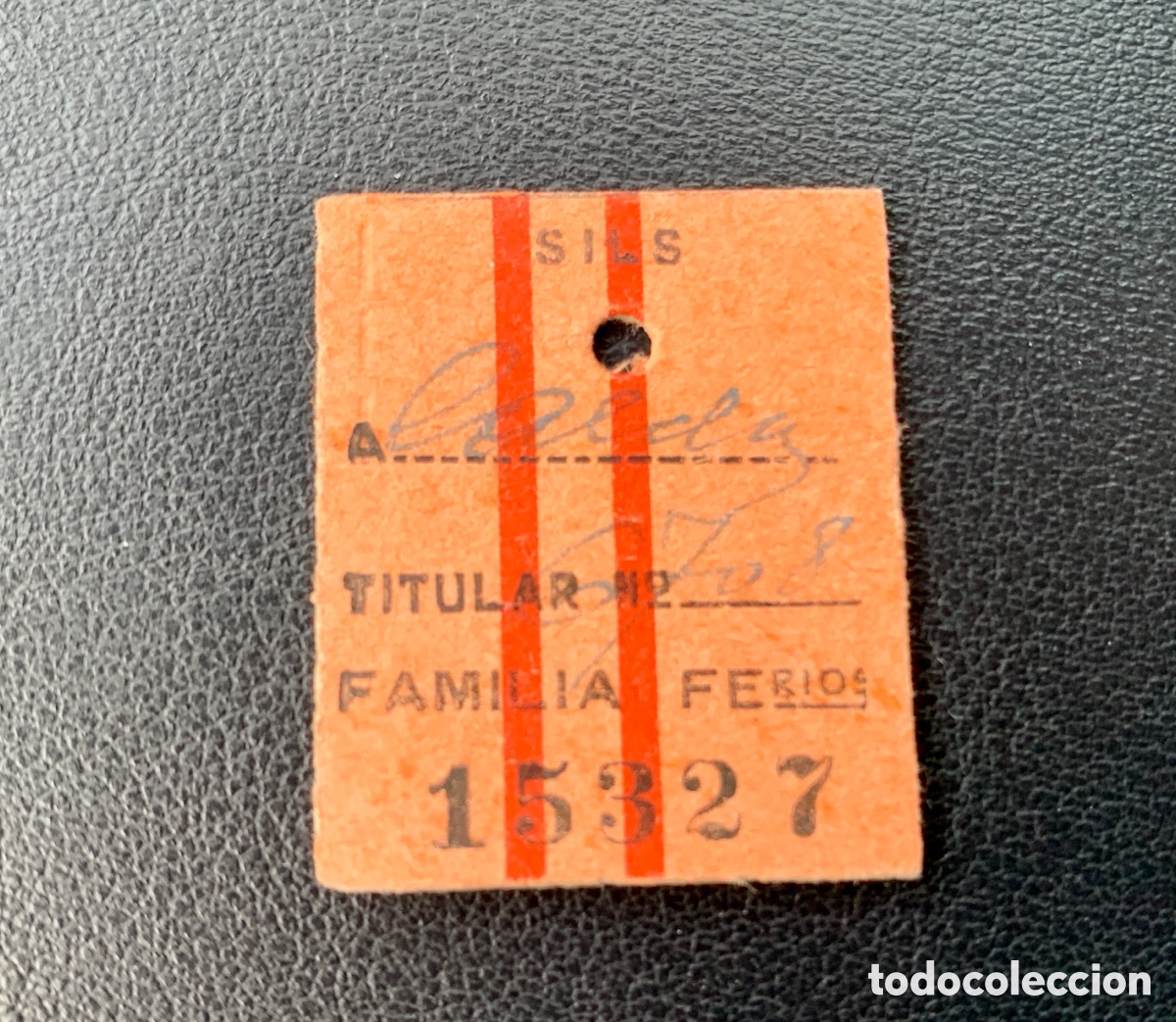 Sammeln von Fahrkarten: Sils - Caldas // Familiar Ferroviario // Renfe // 1956