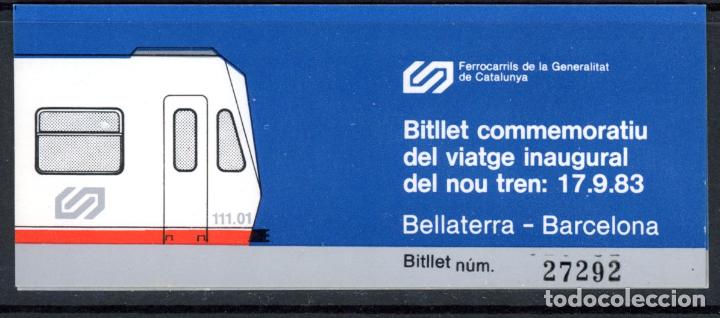 Coleccionismo Billetes de transporte: (F32/2) BILLETE DE FFCC DE GENERALITAT DE CAT. / CONMEMORATIVO 1983 // 2-34