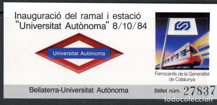Coleccionismo Billetes de transporte: (F32/2) BILLETE DE FFCC DE GENERALITAT DE CAT. / CONMEMORATIVO 1984 // 2-34