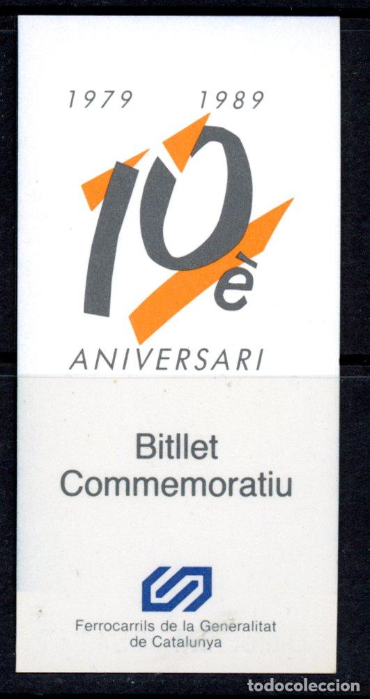 Coleccionismo Billetes de transporte: (F32/2) BILLETE DE FFCC DE GENERALITAT DE CAT. / CONMEMORATIVO 1989 // 2-34