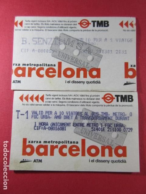 Sammeln von Fahrkarten: ref: DISCOT_01 - 2 TARJETA - COLECCI&Oacute;N MAGNETICA DISE&Ntilde;O COTIDIANO BARCELONA - LEER INTERIOR